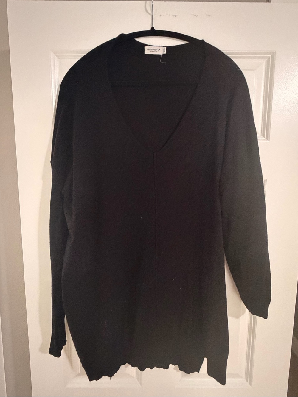 Chic Soul Black V-Neck Women's Sweater